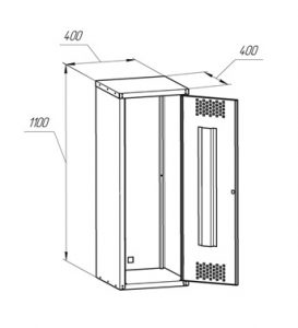 Чертеж шкафа для газовых баллонов